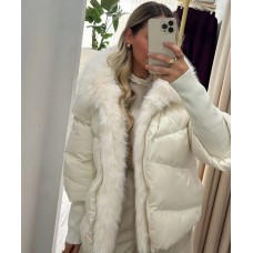  Ivory Luxe Fur Puffer