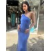 "Aurora" Lurex Dress Blue